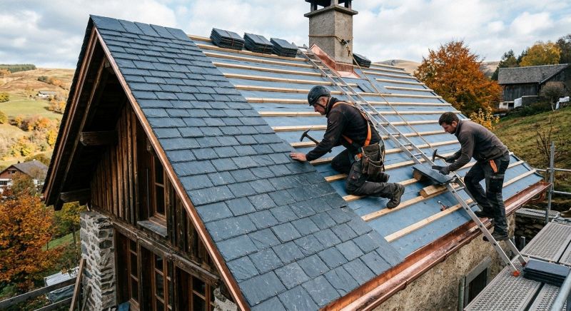 Slate Roof Construction in Castleton On Hudson, NY