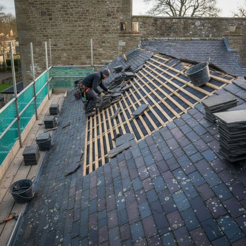 Slate Roof Replacement in Lee, MA